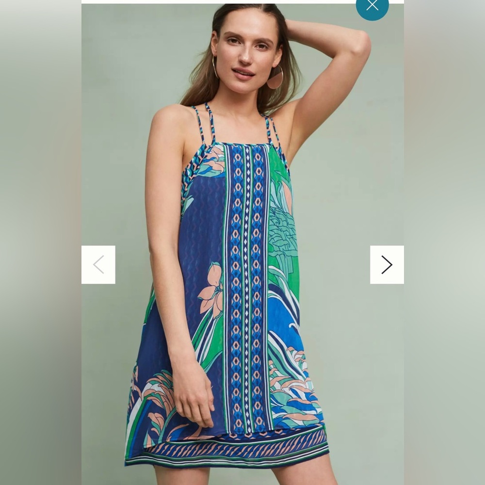 Anthropologie Maeve Multicolor Geometric Pattern Dress